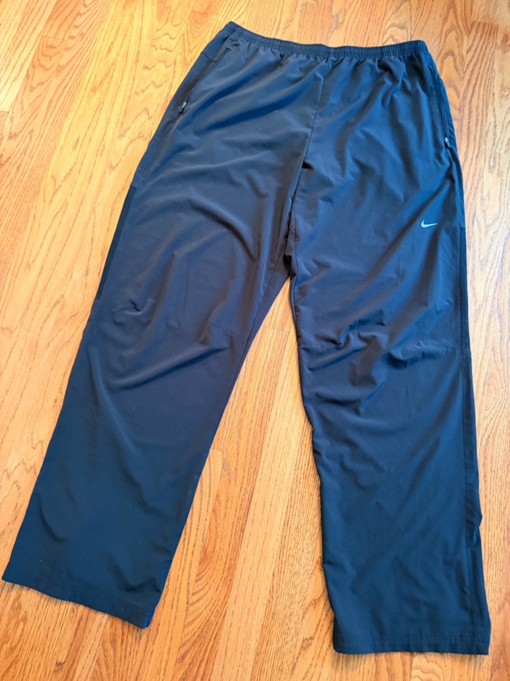 Nike Running Dri-Fit Joggers Mens XL Stretch Track Pants Zip Ankles Black, Sz XL
